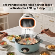 Portable Range Hood with Carbon Filters, Aobosi 4-Speed Vent Fan with LED Ring Light, Compact Smoke Extractor for Small Kitchen, RV, Indoor BBQ & Camping, Dishwasher-Safe Filter