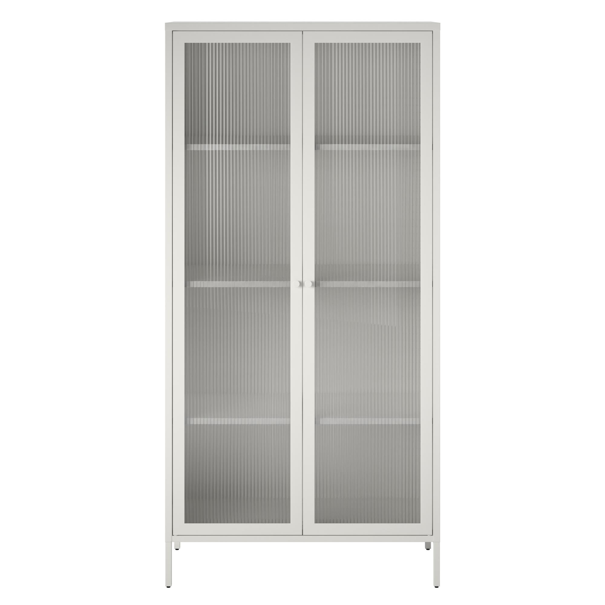 Ashbury Heights Tall 2 Door Storage Glass Metal Locker, White