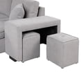 thumbnail image 3 of 104" Modern L-Shape 3 Seat Reversible Sectional Couch, Upholstered Comfy Sofa Bed with a Storage Chaise and 2 Stools,Pull-out Sleeper Sofa with 2 Pillows for Living Room and Apartment, Gray, 3 of 9