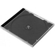 50 Pack Smartbuy Standard 10.4 mm Clear Jewel Case Single CD DVD Disc Storage with Assembled Black Removable Tray