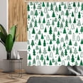 thumbnail image 4 of Christmas Shower Curtain 72" x 72" Christmas Trees Home Bathroom Decorations Xmas Pine Trees Bathtub Curtain Set with 12 Hooks (Green), 4 of 6