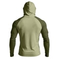 thumbnail image 6 of Men's UPF 50+ Sun Hoodie Long Sleeve Hooded Fishing Shirt Solid Pullover Cooling Ice Silk Breathable Quick-Dry Moisture Wicking 4-Way Stretch for Commute Fishing Hiking Light Green M, 6 of 7