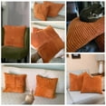 thumbnail image 5 of Fancy Homi 2 Pcs Orange Lumbar Decorative Throw Pillow Covers 12x20 inch for Living Room Couch Bed Sofa, Farmhouse Boho Home Decor, Soft Striped Corduroy Rectangle Accent Cushion Case 30x50 cm, 5 of 8