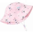 thumbnail image 3 of BRILLAR Gorro Bob de viaje de playa con protección solar plegable de algodón para bebé, rosa, 1 pieza, circunferencia de la cabeza 50 cm, 3 of 5