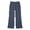 Blue, variant on Girls School Uniform Pants High Stretchy Half Elastic Waist Soft Fabric Slim Flat Front Slacks for Teens