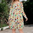 thumbnail image 2 of Candy Pattern - White Long Sleeve Dresses For Women Vintage Elegant Party Dress Oversized V-neck Dress S-8XL, 2 of 7
