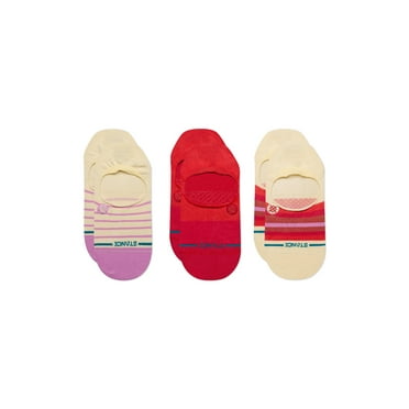 Stance Fulfilled 3 Pack No Show Socks Pink in size US 3 - 6