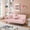 Pink, variant on CKEASEAN 72" Upholstered straight-line Corduroy Futon Sofabed, Modern Convertible Loveseat Sleeper Sofa Bed with Adjustable Backrest, Minimalist style Futon Couch Bed with Cup Holder for Living Room