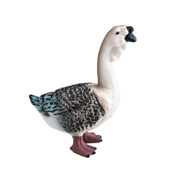 Figura de juguete de modelo animal de simulación para niños, ideal para fiestas, mesas y estanterías. Ganso multicolor