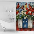 thumbnail image 4 of Small Stall Shower Curtain 36x78 Inch Narrow Half Size Star Stripe Flag Bath Curtains Bathroom Decor Patriotic Red Blue Poppy Flower Bird Waterproof Fabric Shower Curtain Set with Hooks 36 Inch, 4 of 6