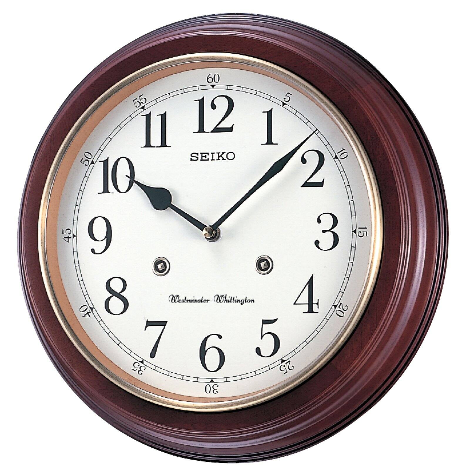 Seiko QXH202ZLH Wall Chime Clock, Brown