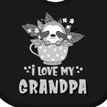 thumbnail image 4 of Inktastic Teacup Raccoon I Love My Grandpa Boys or Girls Baby Bib, 4 of 4