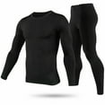 thumbnail image 3 of Mens Thermal Underwear Set, iMounTEK Fleece Long Johns Top Bottom for Men Cold Winter, Black XL, 3 of 7