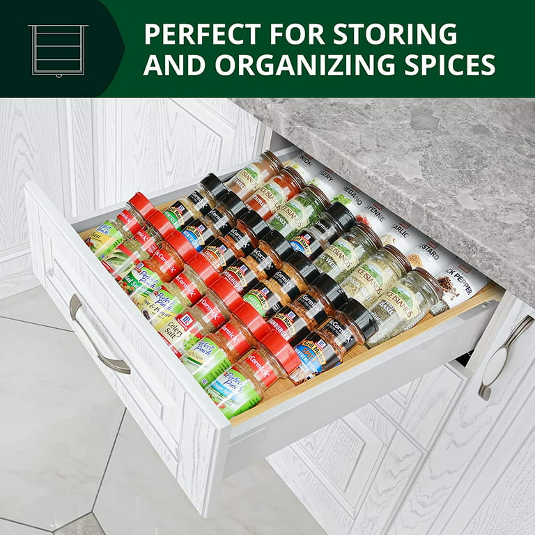  FavorFlavor Spice Rack Organizer for Cabinet & Countertop,  Bamboo Seasoning Organizer for Drawers, Anti-tipping Spice Racks for 24  Seasoning Jars : Home & Kitchen
