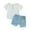 Blue White, variant on Baby Boys 2Pcs Summer Outfits 6M 12M 18M 24M 3Y Short Sleeve T-Shirt Tops Elastic Waistband Shorts Set Toddler Clothes