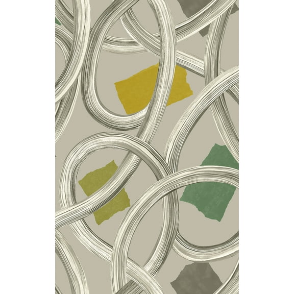 ohpopsi Calix Grey Twisted Geo Wallpaper