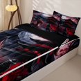 thumbnail image 3 of Erosebridal Samurai Dragon Zipper Twin Comforter Sets with Fitted Sheet and 2 Pillowcases,Japanese Style Zipper Bedding Set For Boys,Black Reversible,4-Piece, 3 of 7