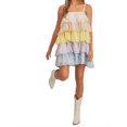 thumbnail image 4 of Mini vestido de lentejuelas para mujer Vestido corto sin mangas con volantes de moda Nituyy Falda escalonada de verano, 4 of 5