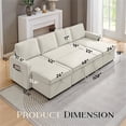 thumbnail image 2 of GINOST Sleeper Sofa Bed, 108 inch Oversize - 2 in 1 Pull-Out Convertible Sofa Bed, Lounge Soft Futon Sofa with Double Storage Chaise, Chenille sectional couches for Living Room/Office/Apartment, Grey, 2 of 5