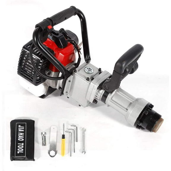 FETCOI Gasoline Pile Driver Farm Fence 2 Stroke Gasoline Gas Powered Heavy Duty Push Pile T-Post Driver