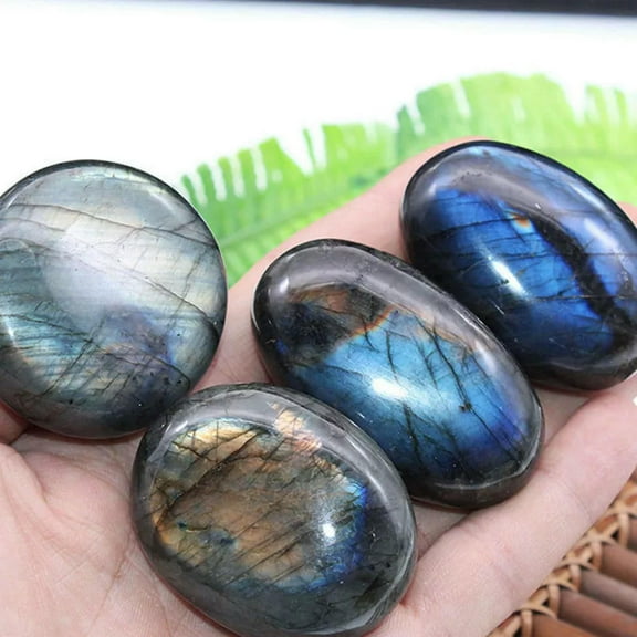 VIVIDELLE 10Pcs Natural Labradorite Moonstone Crystal Quartz Polished Tumble Stone Healing