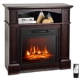 thumbnail image 1 of Costway 32" 1400W Electric Fireplace Mantel TV Stand Space Heater W/ Shelf Brown, 1 of 10