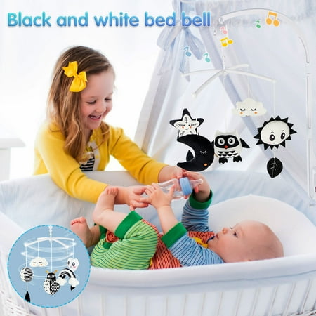 Pvcs Modele Animal De Jouet De Sommeil De Bebe Avec La Cloche De Lit De Musique De Boite A Musique De Support Noir Blanc Walmart Canada