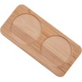 thumbnail image 1 of Bandeja de bambú para servir con 2 ranuras redondas, bandeja de madera para té, para postres y pasteles, maceta pequeña BurlyWood de 9,5 x 20 x 1,2 cm, diámetro interior: 7,9 cm, 1 of 6