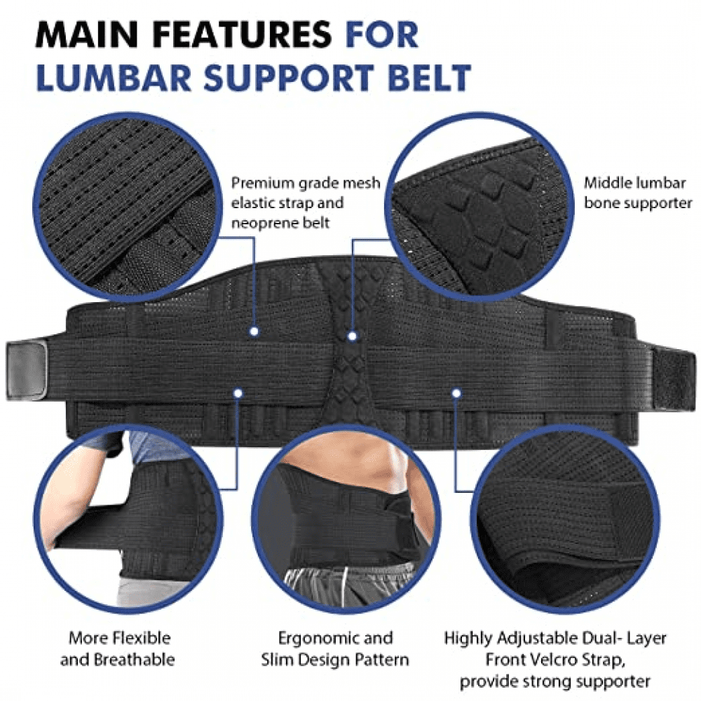 Lumbar Support Belt Lower Back Brace for Lifting Herniated Disc Sciatica Pain Relief Breathable Lumbar Brace for Men Women S Walmart