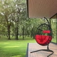 thumbnail image 5 of Costway Hammock Chair with Stand Hanging Cushioned Swing Egg Chair for Indoor Red, 5 of 12