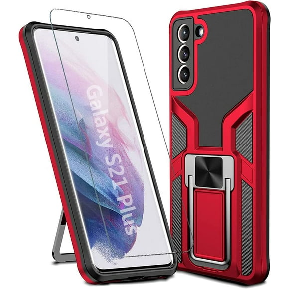 Galaxy S21plus Case, Designed for Samsung Galaxy S21 Plus/S21+ 5G Phone Case with Magnetic Grip Ring Holder, Stand