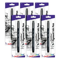 Pentel Arts Pointliner Pen, 0.1mm, Black Pigment Ink, Pack of 6