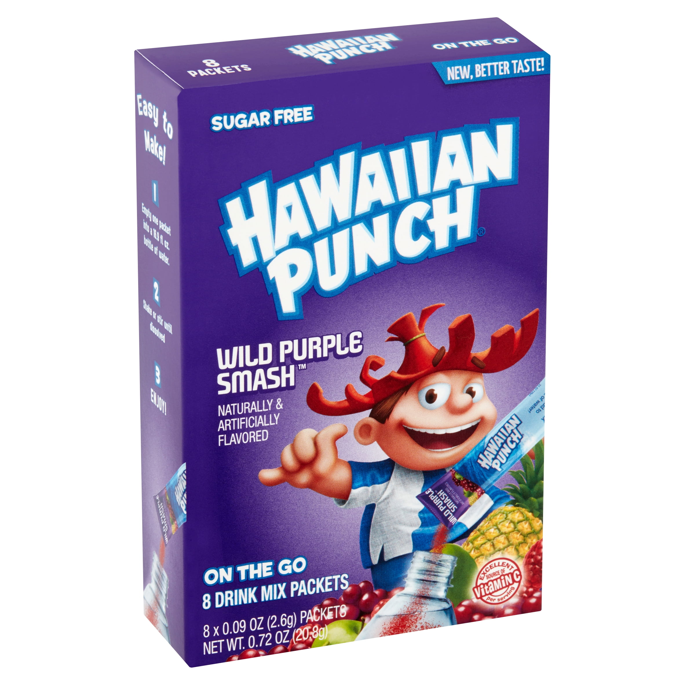 Hawaiian Punch Wild Purple Smash On The Go Drink Mix Packets, 0.09 oz