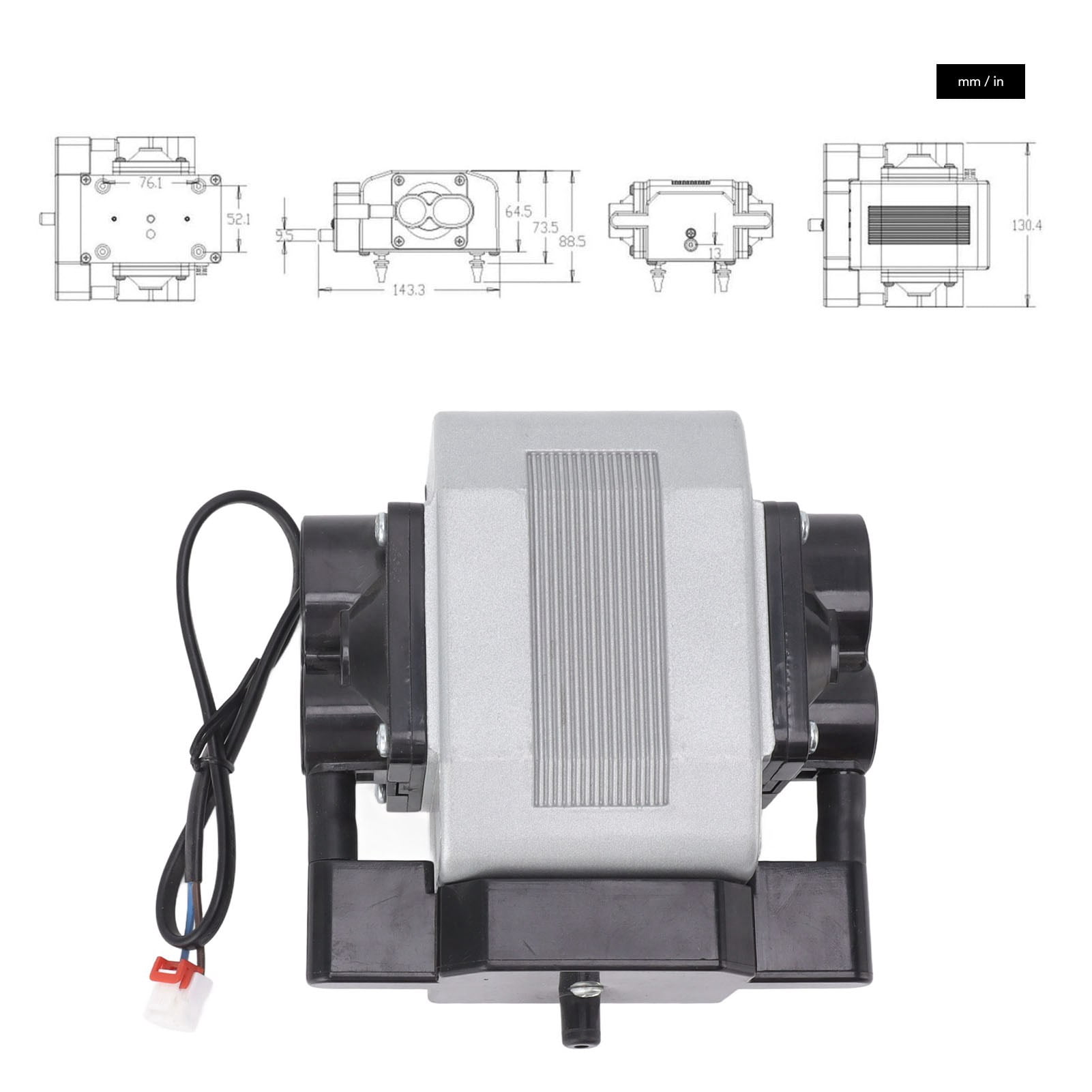 Riousery 16W Aquarium Air Pump 475 GPH Silent Fish Tank Oxygen Pump with 25-30L/MIN Strong Airflow for Hydroponics and Fish Compressor Systems (110V / 60Hz)