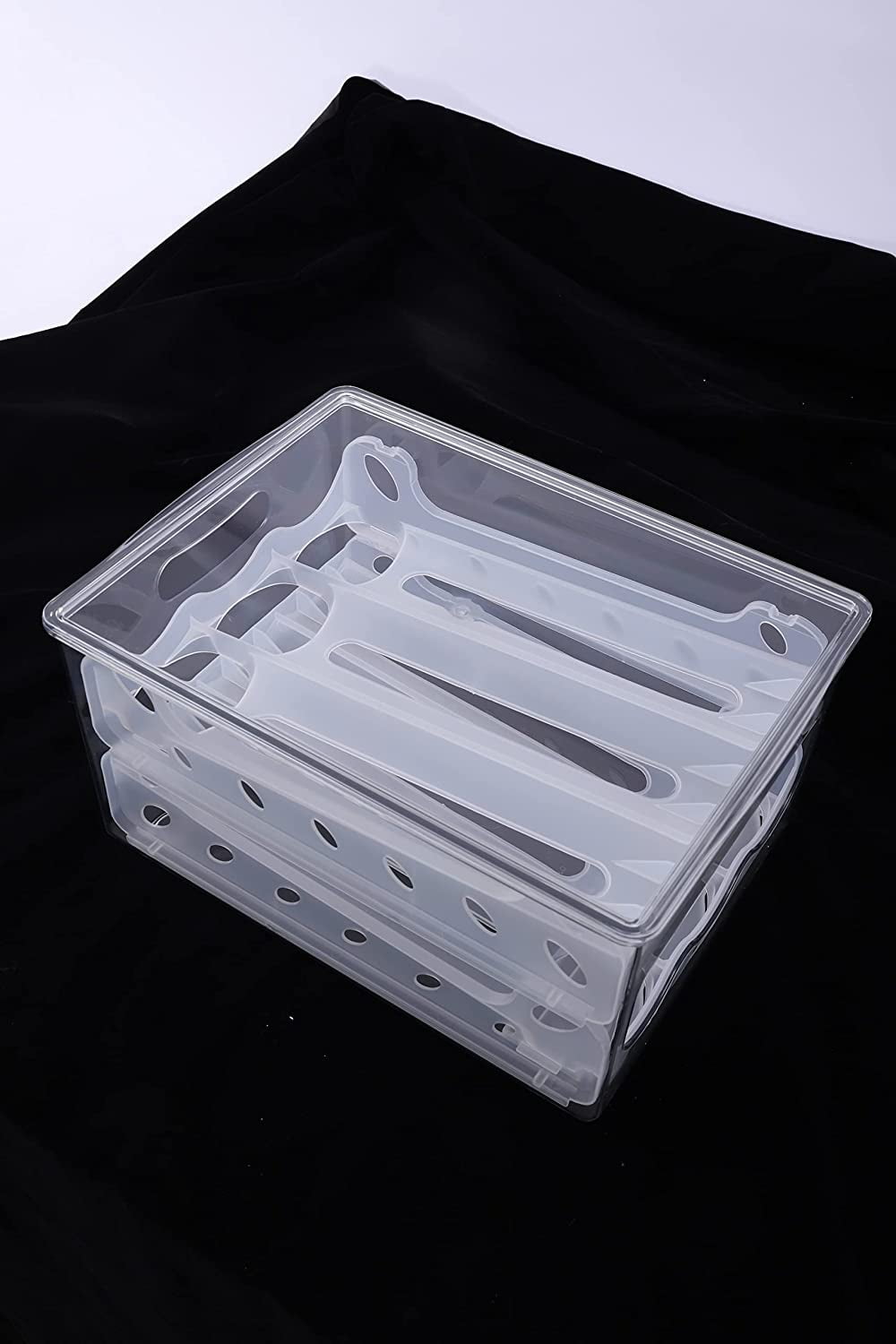 DENEST Egg Holder for Refrigerator, Pull Out Egg Refrigerator Drawer with Slide Design for 36 Eggs