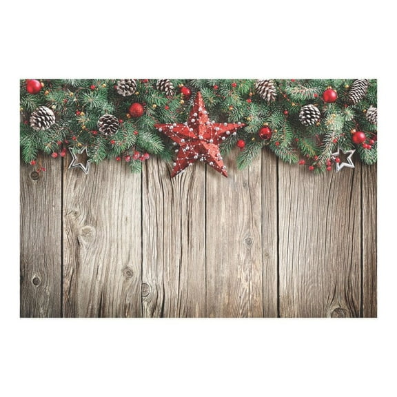 Fun Express Christmas Barnwood Backdrop Banner - Party Decor - 3 Pieces, 6' x 9'