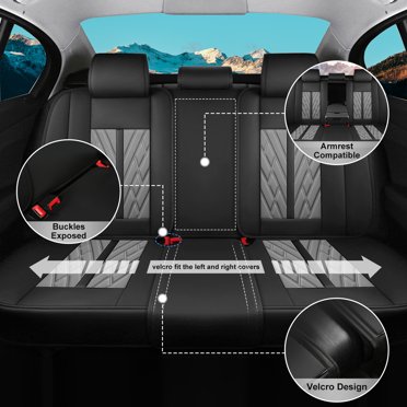 DIKSOAKR Seat Covers For Hyundai Santa Cruz 2022-2025 Full Set 5 Seats Faux Leather Seat Cover Waterproof Scratch Resistant Seat Protector Airbag Compati