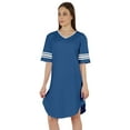 thumbnail image 4 of Inkmeso Women V-Neck Short Sleeve Dresses Solid Casual Loose Fit T-Shirt Sports Tunic Short Dress, 4 of 7