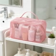 thumbnail image 7 of Dongrere Mesh Makeup Bag, Multi Pocket Lightweight Travel Cosmetic Organizer Pouch, Large Capacity Cosmetic Bag for Women Outdoor Use, Pink, 7 of 7