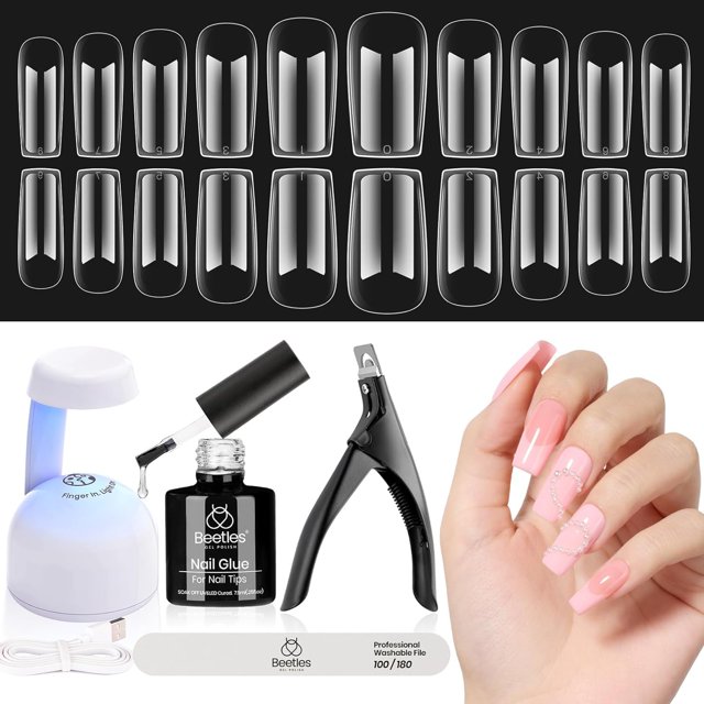 Set de extensiones de gel para uñas Nail Kit Beetles con lámpara LED UV
