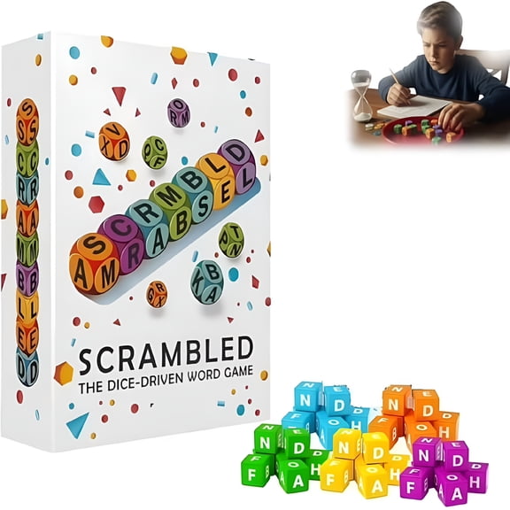 CYFW Scrambled Dice Word Game – Fast-Paced Brain Exercise & Spelling Challenge | 12 Dice,3-Minute Rounds | Fun Party & Family Game for Adults & Teens | Vocabulary Builder Board Game for Game Night