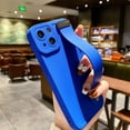 thumbnail image 3 of Solid Phone Case with Wristband Stand, Camera Lens Protection, Shockproof Silicone Soft Case for iPhone 13 Pro Max, Klein Blue, 3 of 12