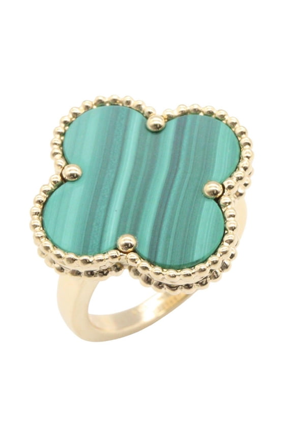 Pre-Owned Van Cleef & Arpels Magic Alhambra Malachite Ring - 18K Yellow Gold (Yellow Gold)...