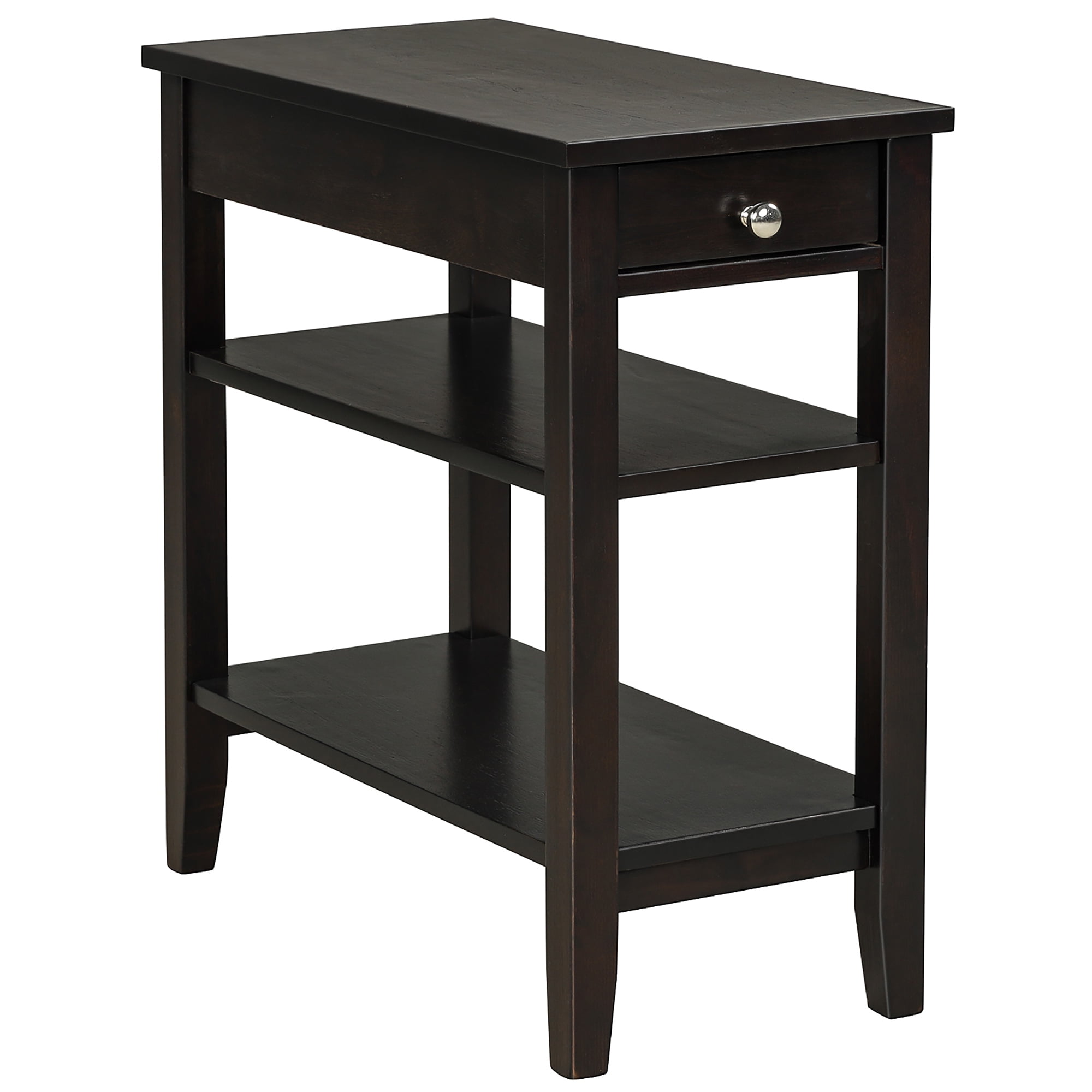 Greige HOOBRO Side Table Narrow End Table with Magazine Holder Sling Wood Look Accent Furniture with Metal Frame 18.9 x 9.4 x 24 Inch Industrial Nightstand for Small Spaces Black BG41BZ01