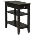 thumbnail image 1 of Costway Table d'Appoint à 3 Niveaux avec Tiroir Double Étagère Étroite Table de Chevet Espresso, 1 of 10