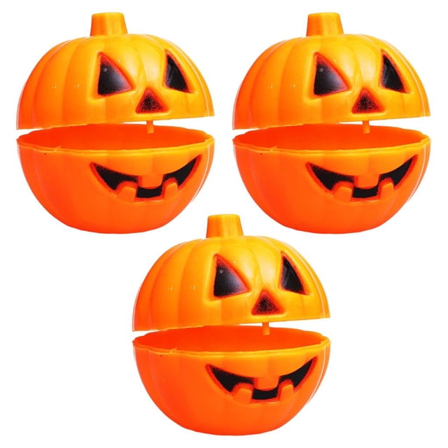 accesorios de cabaza de Halloween que se pueden abrir Cubo de cabaza de plástico 3 piezas Zulema Calabazas De Halloween