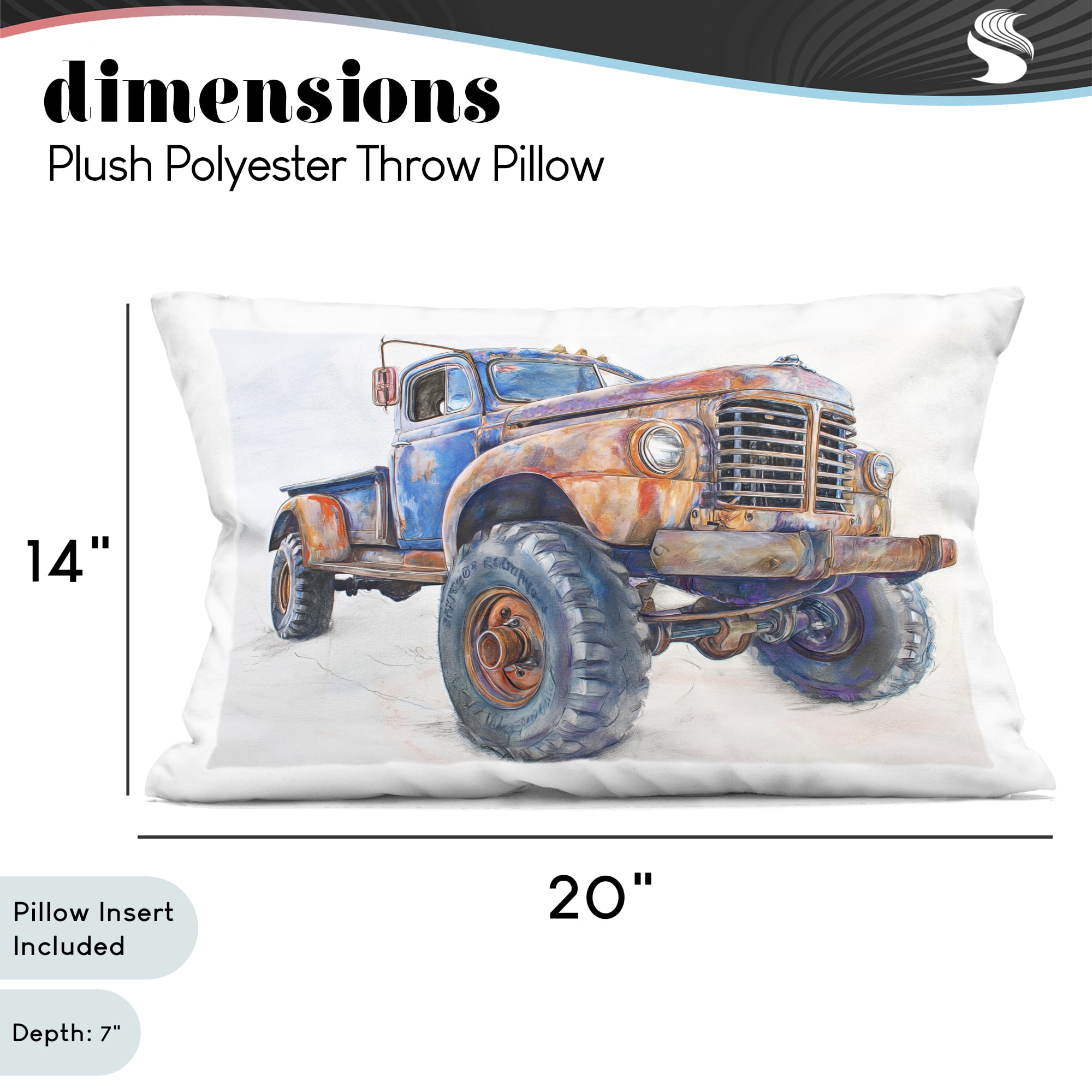 Stupell Industries Old Rustic Truck Illustration Decorative Printed Throw Pillow, design by Steve Hunziker