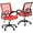 Red, variant on Wubio Office Chairs, Ergonomic Mid-Back Mesh Desk Chairs with Lumbar Support, Adjustable Swivel Rolling Design, Comfy Armrest for Work, Study, Gaming, Vanity, Pink, 2 Pack