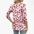 thumbnail image 3 of Levmjia Womens Tops Fashion 3/4 Sleeve T Shirt Casual Loose Fit Floral Printed Pullover Soft Polyester Round Neck Comfortable Tee For Daily Wear, 3 of 5