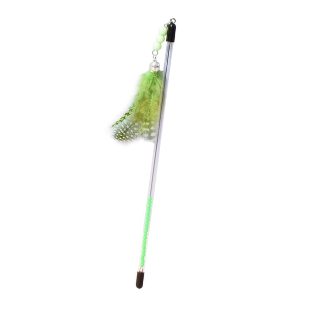 Juguete interactivo para gatos, palo de juguete para gatos, juguete de ejercicio, juguete de entrenamiento, juguete de plumas para gatos Verde